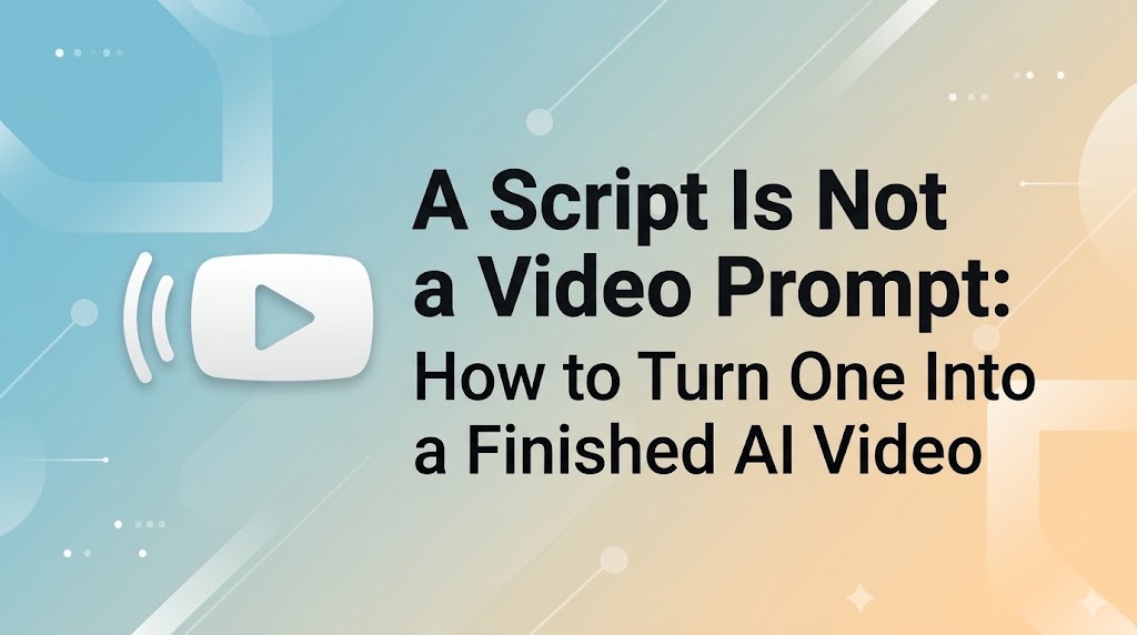 A Script Is Not a Video Prompt: How to Turn One Into a Finished AI Video